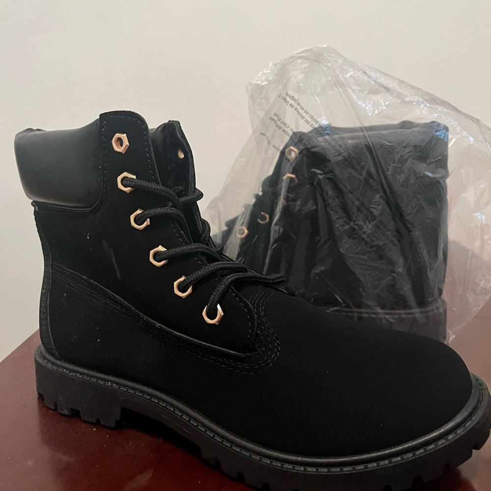 Velvet combat boots